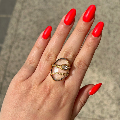 Bague portee serpent cristal Au Fil de Lo