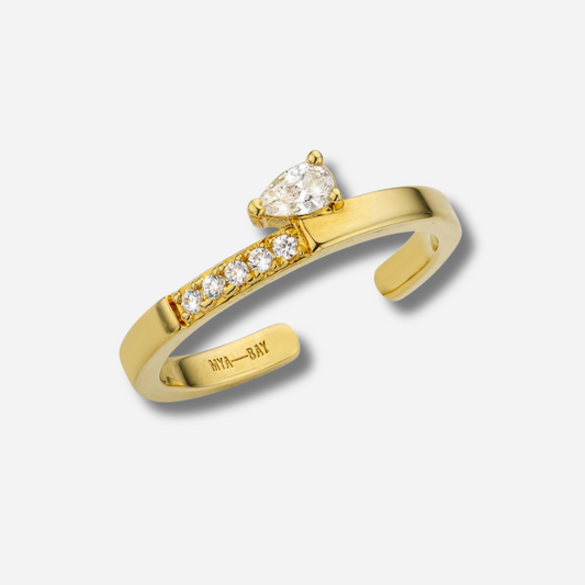 Bague Shiny Precious Mya Bay dorée fine sertie de cristaux