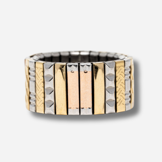 Bague Sig12 A Sigal dorée et argentée design graphique