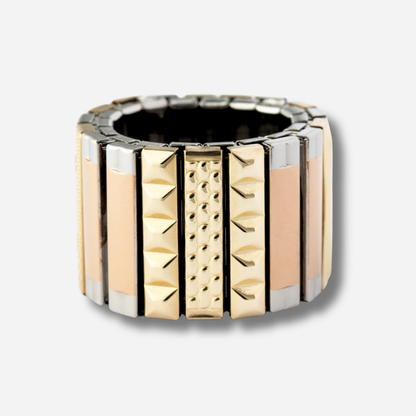 Bague Sig18 Sigal dorée argentée rosée design graphique