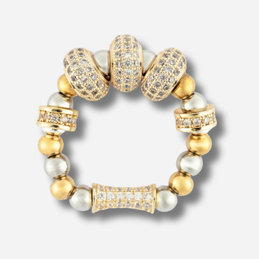 Bague Sigal Nefertiti Triple noir et doré – bijou femme design contemporain