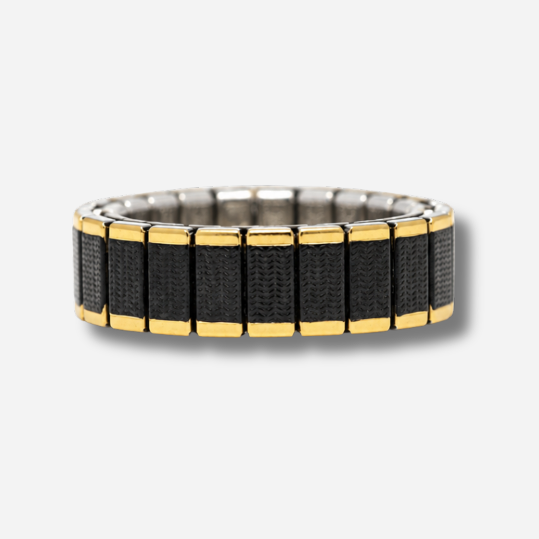 Bague SIG 6 A4 Sigal dorée et noire – Divinity Sète