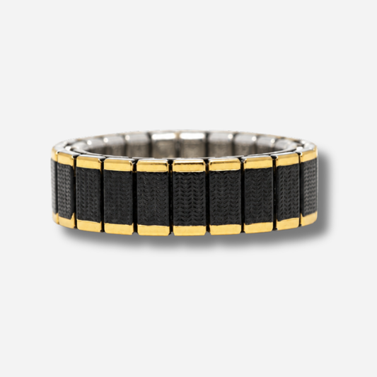 Bague SIG 6 A4 Sigal dorée et noire – Divinity Sète