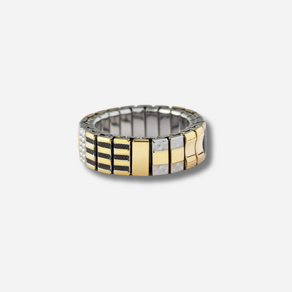 Bague Sigal SIG 6 argent, doré et noir – bijou femme design architectural