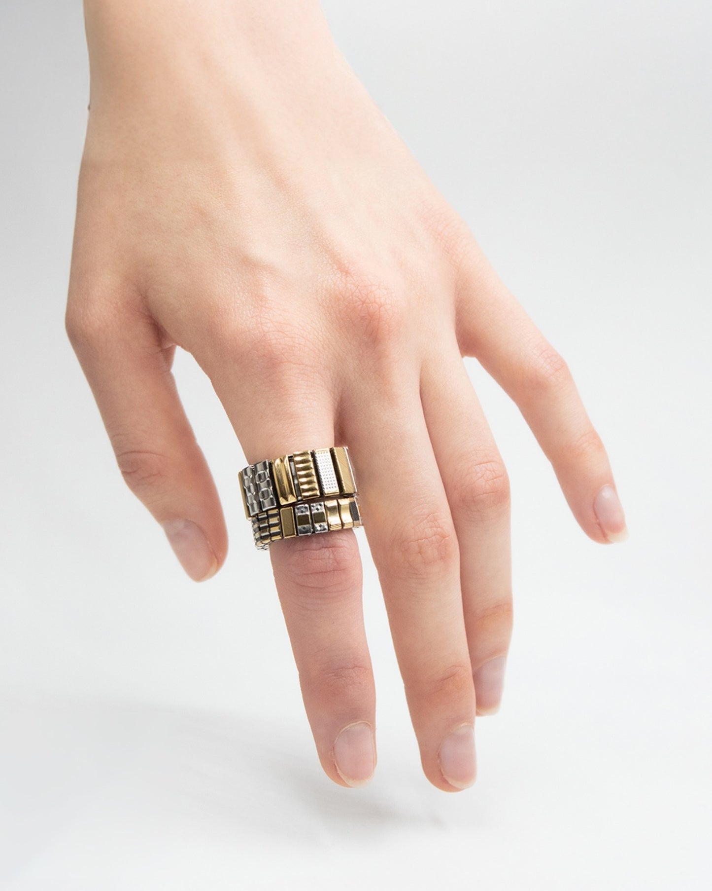 Bijou femme Sigal SIG 6 contraste argent, doré et noir