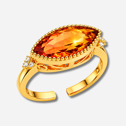 Bague Smoked Unity Mya Bay dorée avec cristal fumé