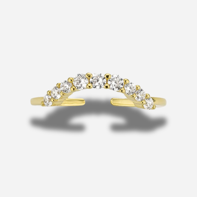 Bague Stéphanie Mya Bay dorée en forme de couronne sertie de cristaux