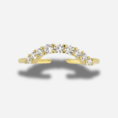Bague Stéphanie Mya Bay dorée en forme de couronne sertie de cristaux