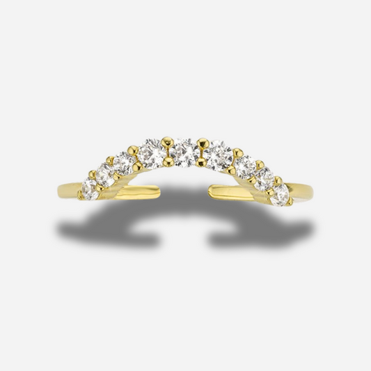 Bague Stéphanie Mya Bay dorée en forme de couronne sertie de cristaux