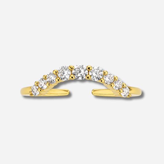 Bague Stéphanie Mya Bay dorée en forme de couronne sertie de cristaux