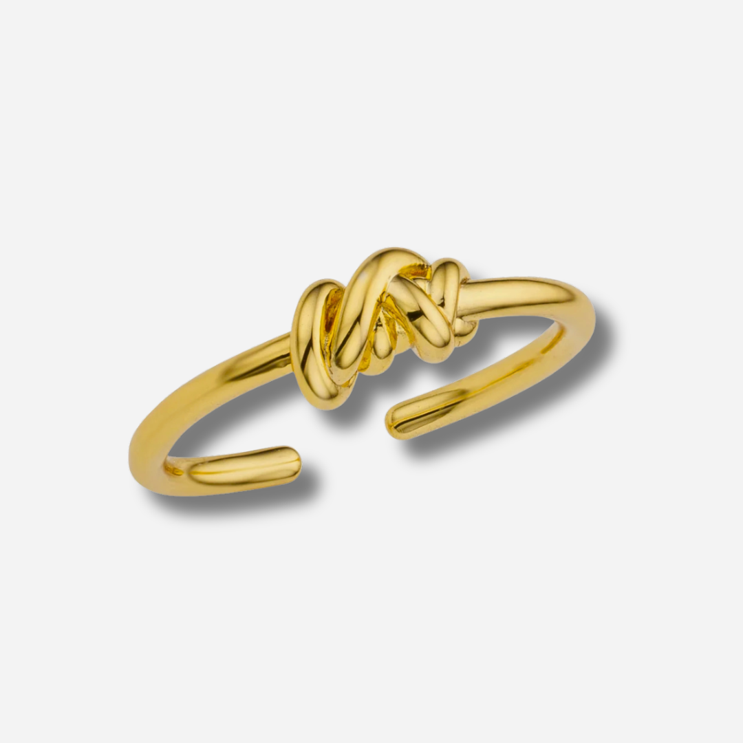 Bague Sweet Spaghetti Gold MYA BAY ajustable avec motif entrelacé doré