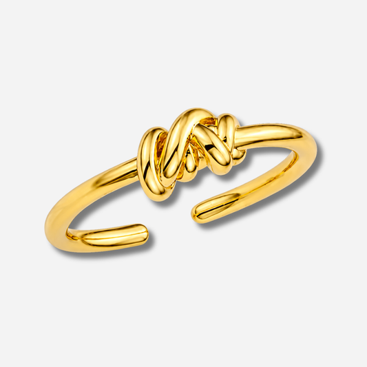 Bague Sweet Spaghetti Gold MYA BAY ajustable avec motif entrelacé doré