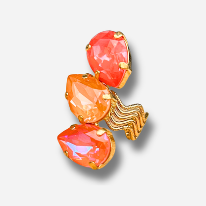 Bague Theora Mango Crézus pierres orange corail