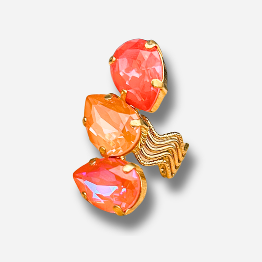 Bague Theora Mango Crézus pierres orange corail