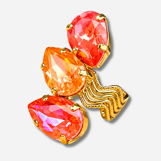 Bague Theora Mango Crézus pierres orange corail