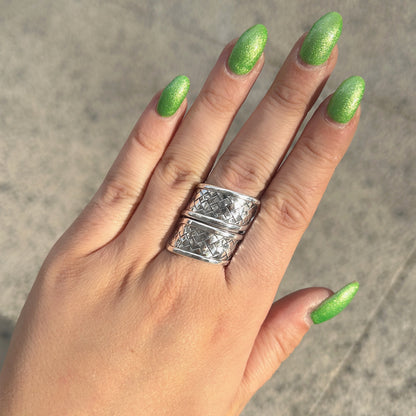 Bague Tribu N°3 réglable en argent 925 pour femme – Divinity Sète

