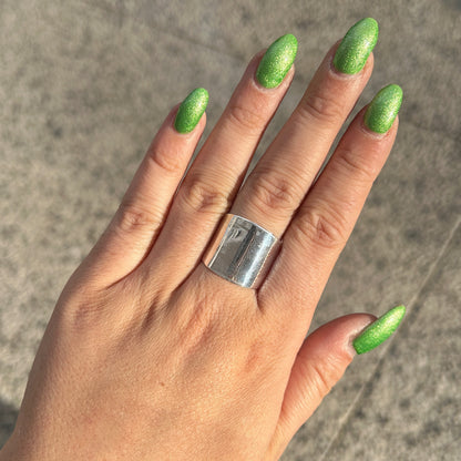 Bague Tribu 9 réglable en argent 925 large et lisse – Divinity Sète
