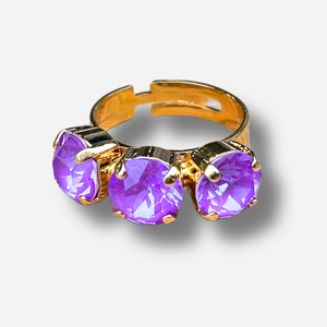 bague trio fluo violet crezus portée