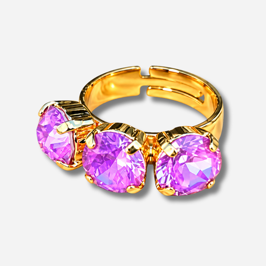 bague trio fluo violet crezus portée