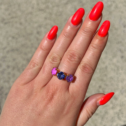 Bague Trio Lila portée main Divinity Sète