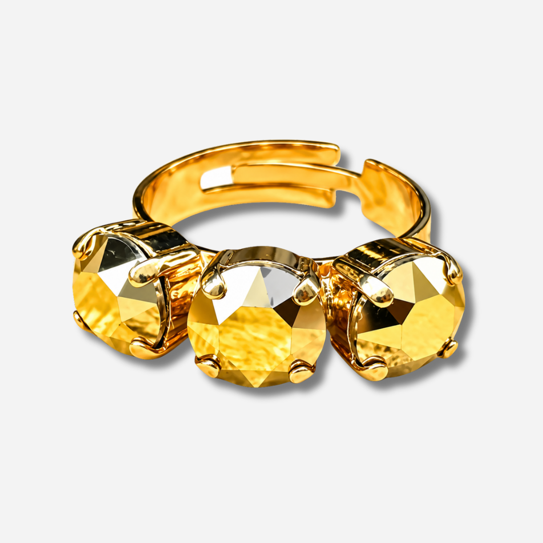 bague trio pyrite crezus portée