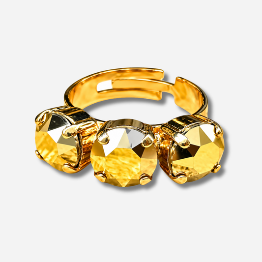 bague trio pyrite crezus portée