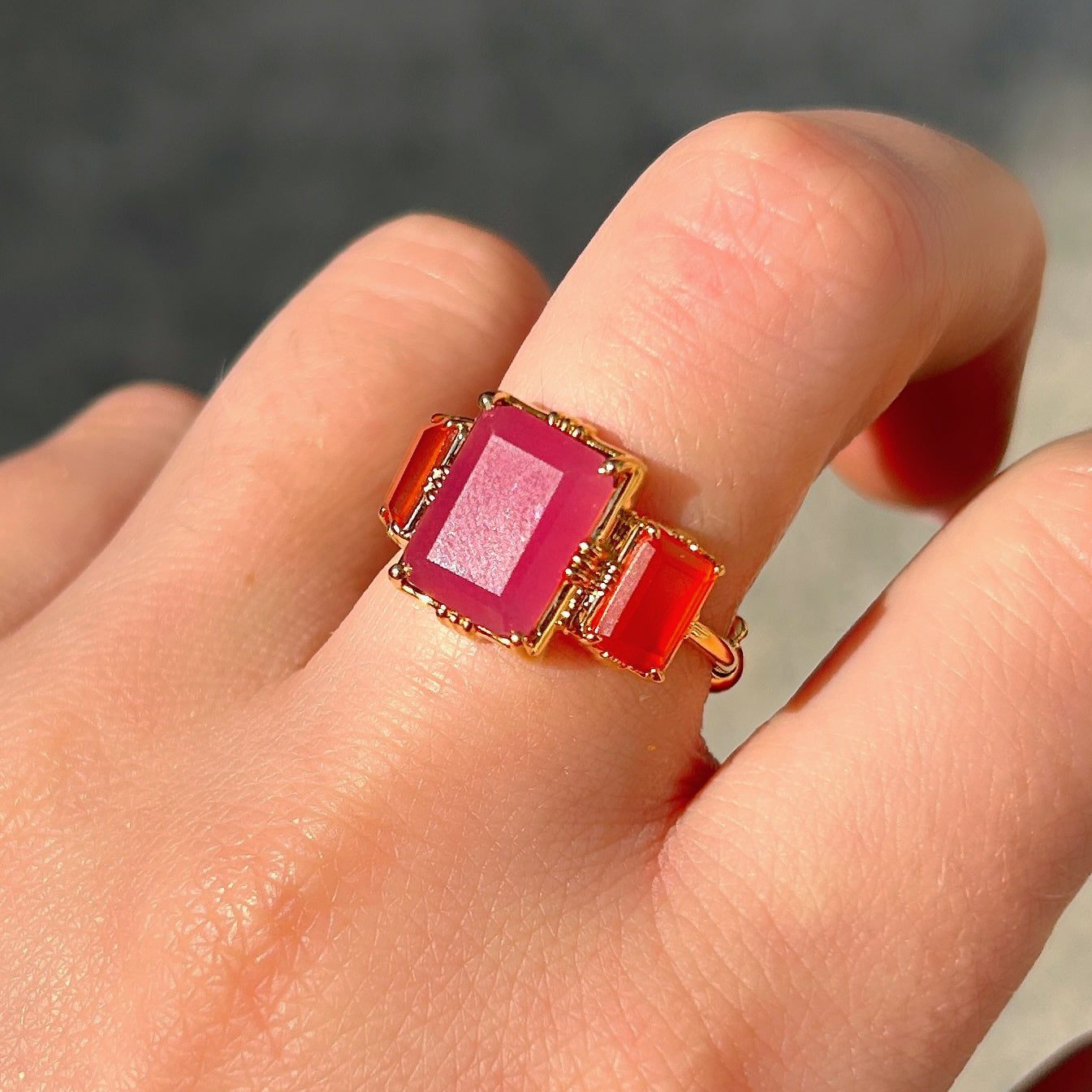 bague-trois-pierres-rectangle-cornaline-quartzfraise-aufildelo-divinity-sete