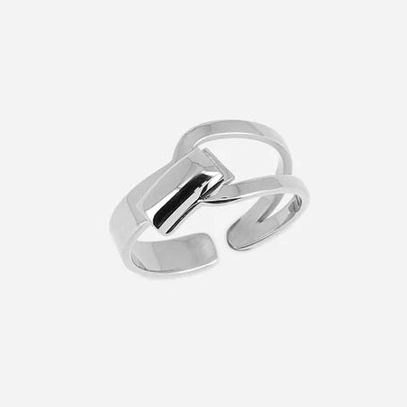 Bague Una ZAG en acier inoxydable ajustable doré ou argenté