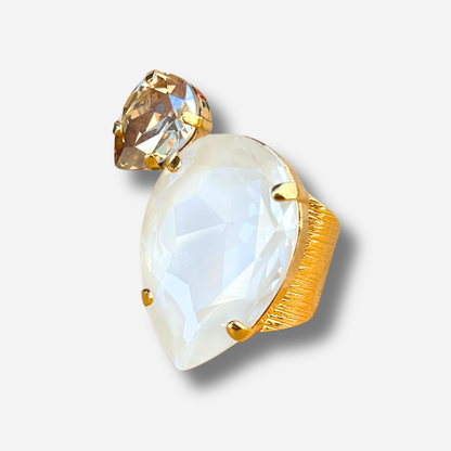 Bague Venusea Nude Crézus pierre blanche opaline
