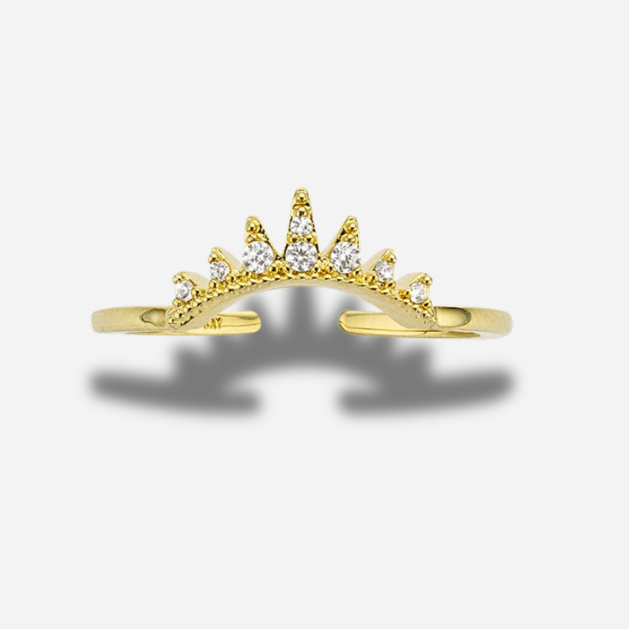 Bague Victoria Mya Bay dorée en forme de couronne sertie de cristaux