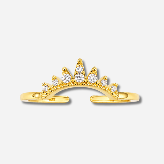 Bague Victoria Mya Bay dorée en forme de couronne sertie de cristaux