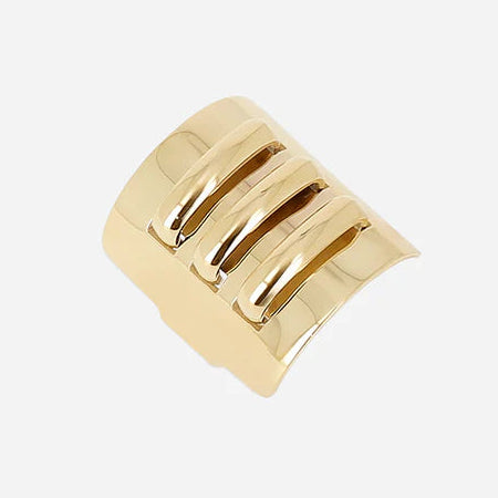 Bague Warm ZAG en acier inoxydable doré ajustable