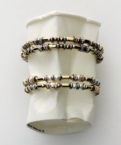 BRACELET - DISC OR & ARGENT