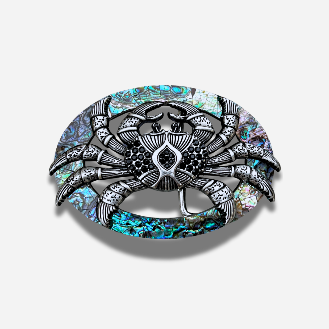 Boucle de ceinture interchangeable Yolète Luxe 913 crabe en nacre pour ceinture femme