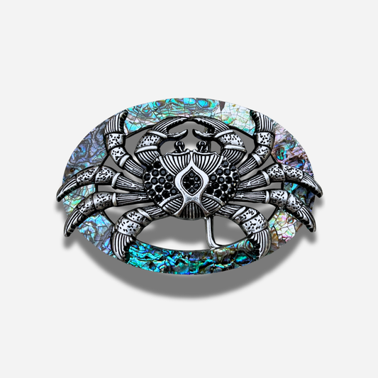 Boucle de ceinture interchangeable Yolète Luxe 913 crabe en nacre pour ceinture femme