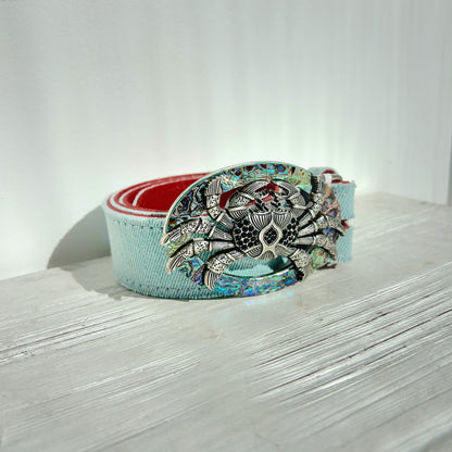 Boucle de ceinture interchangeable Yolète Luxe 913 crabe en nacre pour ceinture femme
