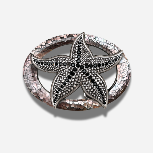 Boucle de ceinture interchangeable Yolète Luxe 916 étoile en nacre pour ceinture femme