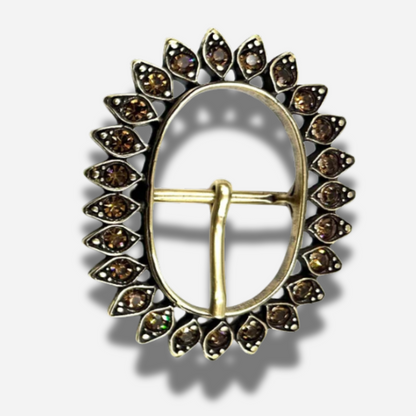 Boucle de ceinture interchangeable Yolète N116 marron pour ceinture femme