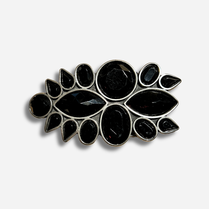 Boucle de ceinture interchangeable Yolète N132 noire facettée
