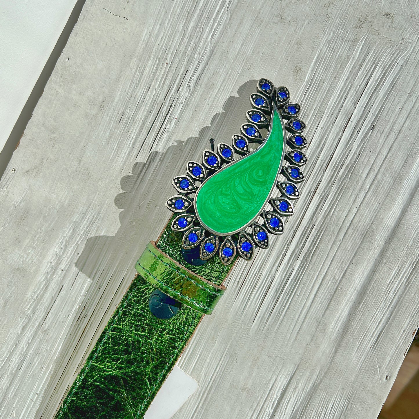 Tige de ceinture interchangeable Yolète métallisée Bottoglia verte et Champagne
