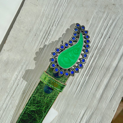 Tige de ceinture interchangeable Yolète métallisée Bottoglia verte et Champagne
