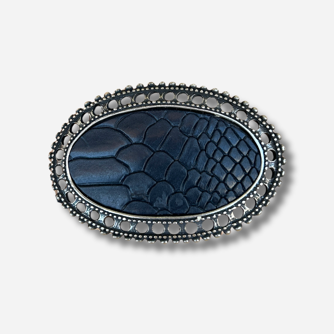 Boucle de ceinture interchangeable Yolète N314 black silver pour ceinture femme