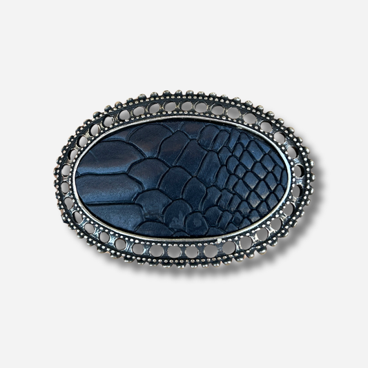 Boucle de ceinture interchangeable Yolète N314 black silver pour ceinture femme