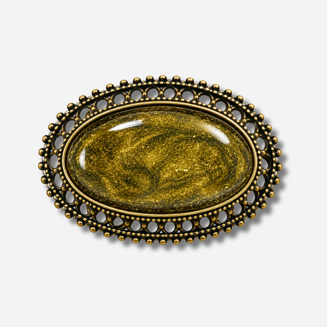 Boucle de ceinture interchangeable Yolète N341 gold pailleté pour ceinture femme