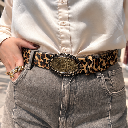 Boucle de ceinture interchangeable Yolète N341 gold pailleté pour ceinture femme