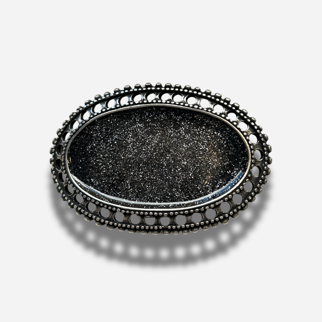 Boucle de ceinture interchangeable Yolète N341 silver pailleté pour ceinture femme
