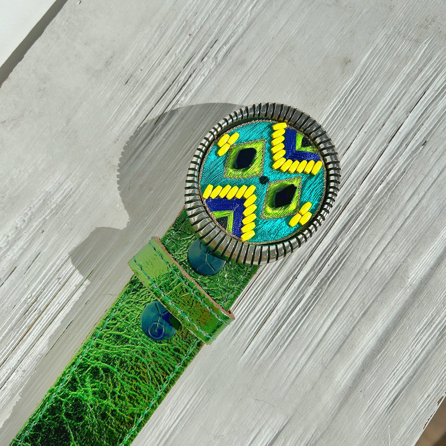 Tige de ceinture interchangeable Yolète métallisée Bottoglia verte et Champagne