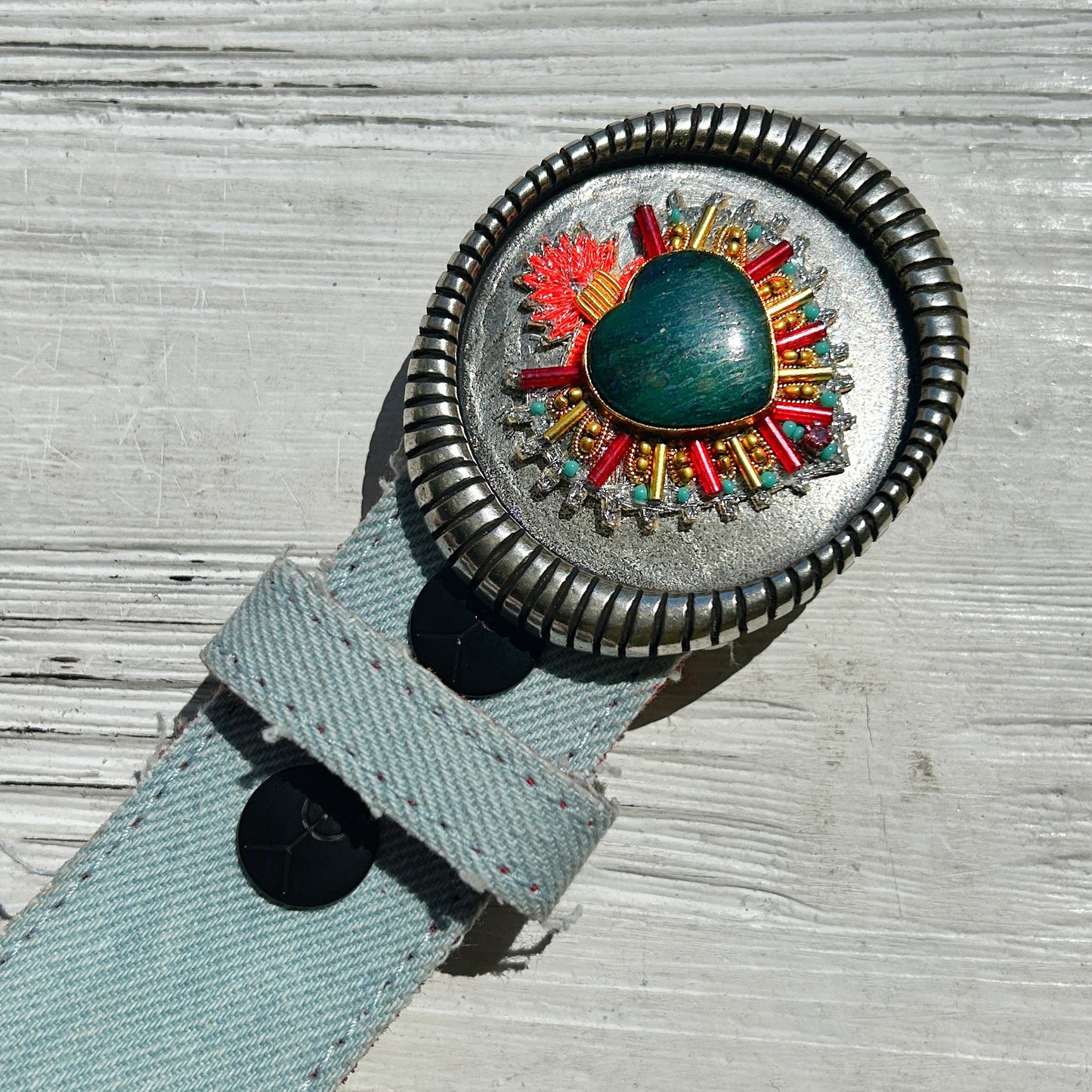 Boucle de ceinture interchangeable Yolète x Nahua N375 Ex Voto cœur sacré