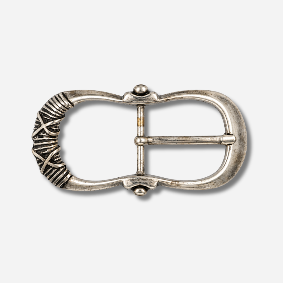 Boucle de ceinture interchangeable Yolète N370 Silver en métal argenté vieilli