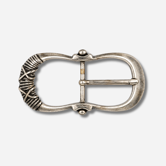 Boucle de ceinture interchangeable Yolète N370 Silver en métal argenté vieilli